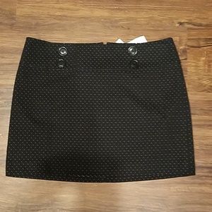 Express Black Mini Skirt with Button Detail